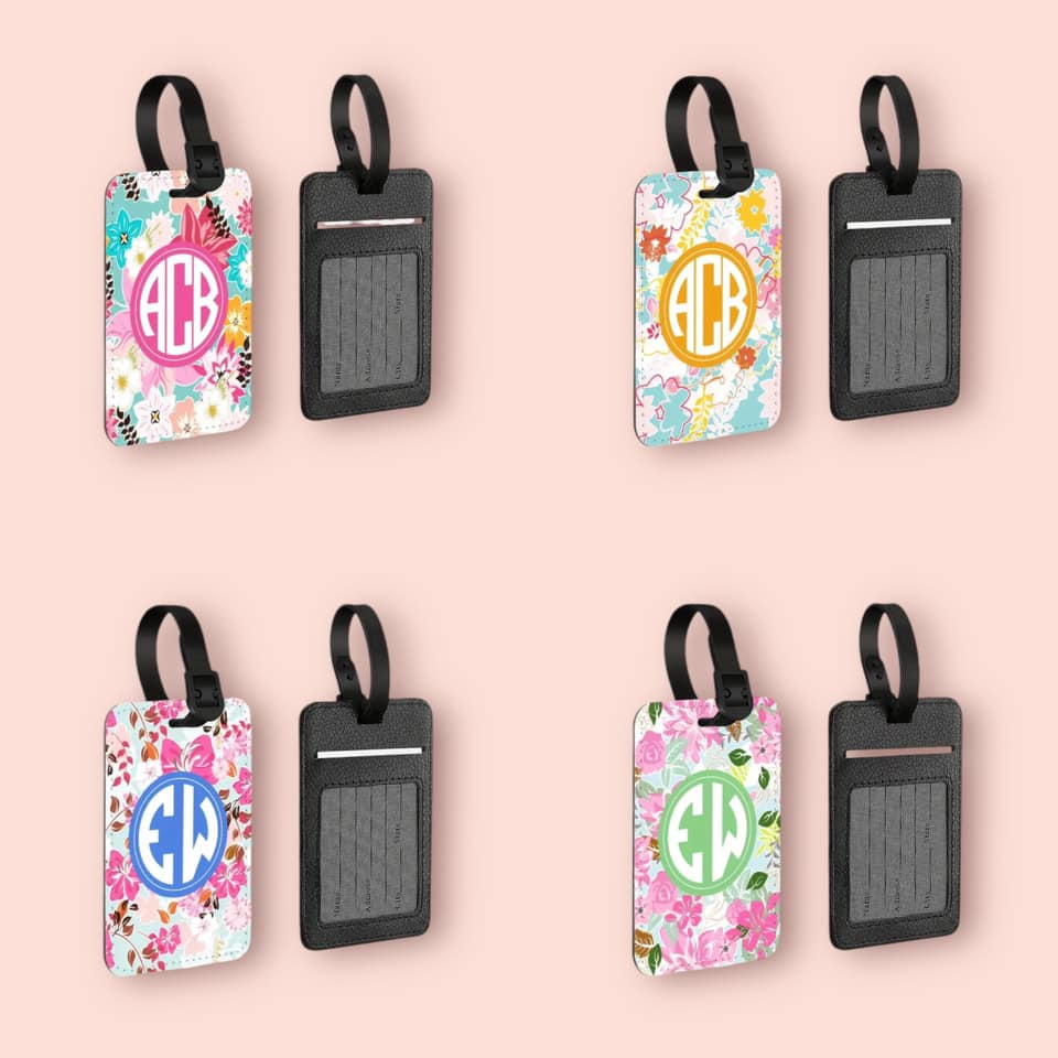 Floral Personalized Luggage Tags Rivera Design Co. Formerly Rivera Shop and Boutique