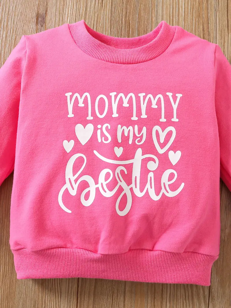 "Mommy is My Bestie" Outift with Bell-bottoms