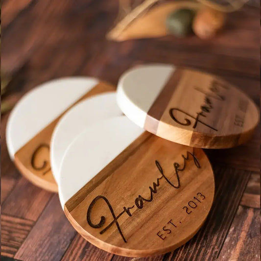 Personlized Engraved Wood/Acrylic Coasters