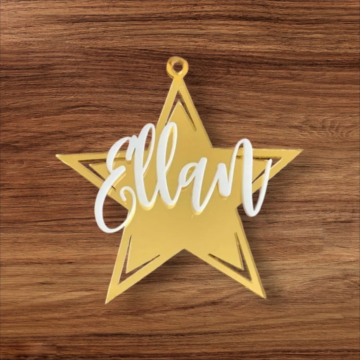 Laser Engraved Star Ornament