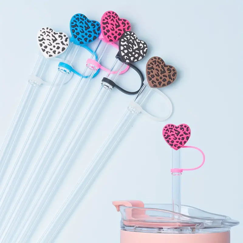 Silicone Heart Straw Cover (Compatable with Owala, and Stanley 40oz And 30oz Tumblers)