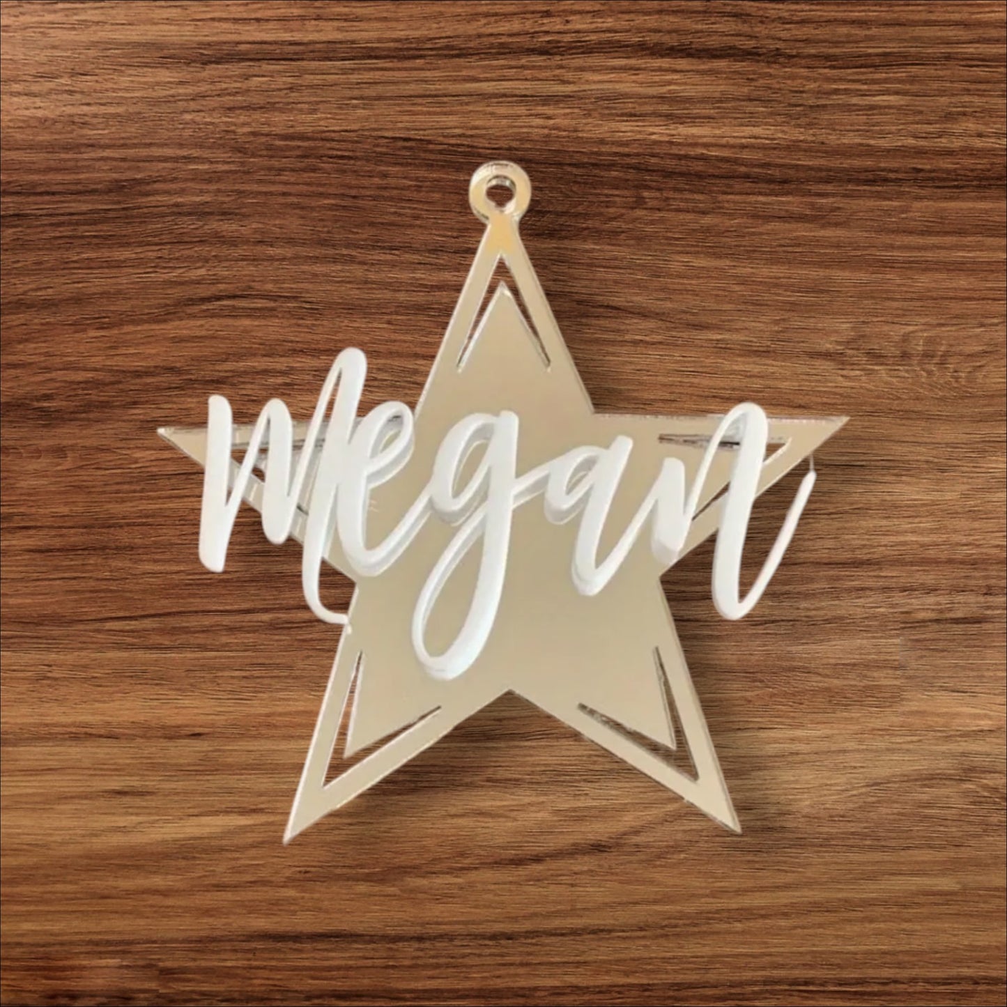 Laser Engraved Star Ornament