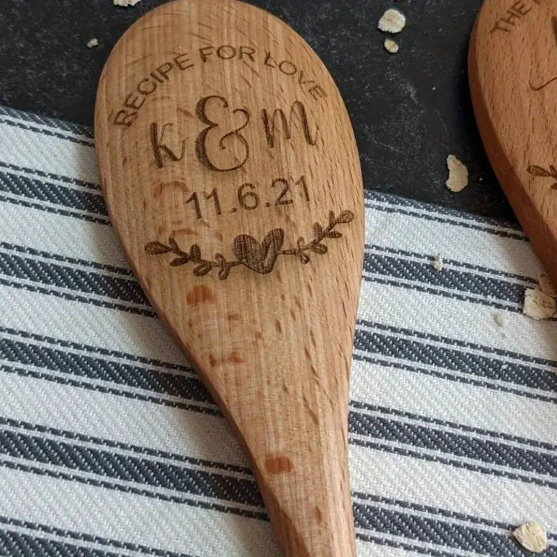 Personalized Custom Wooden Spoon "Recipe For Love "