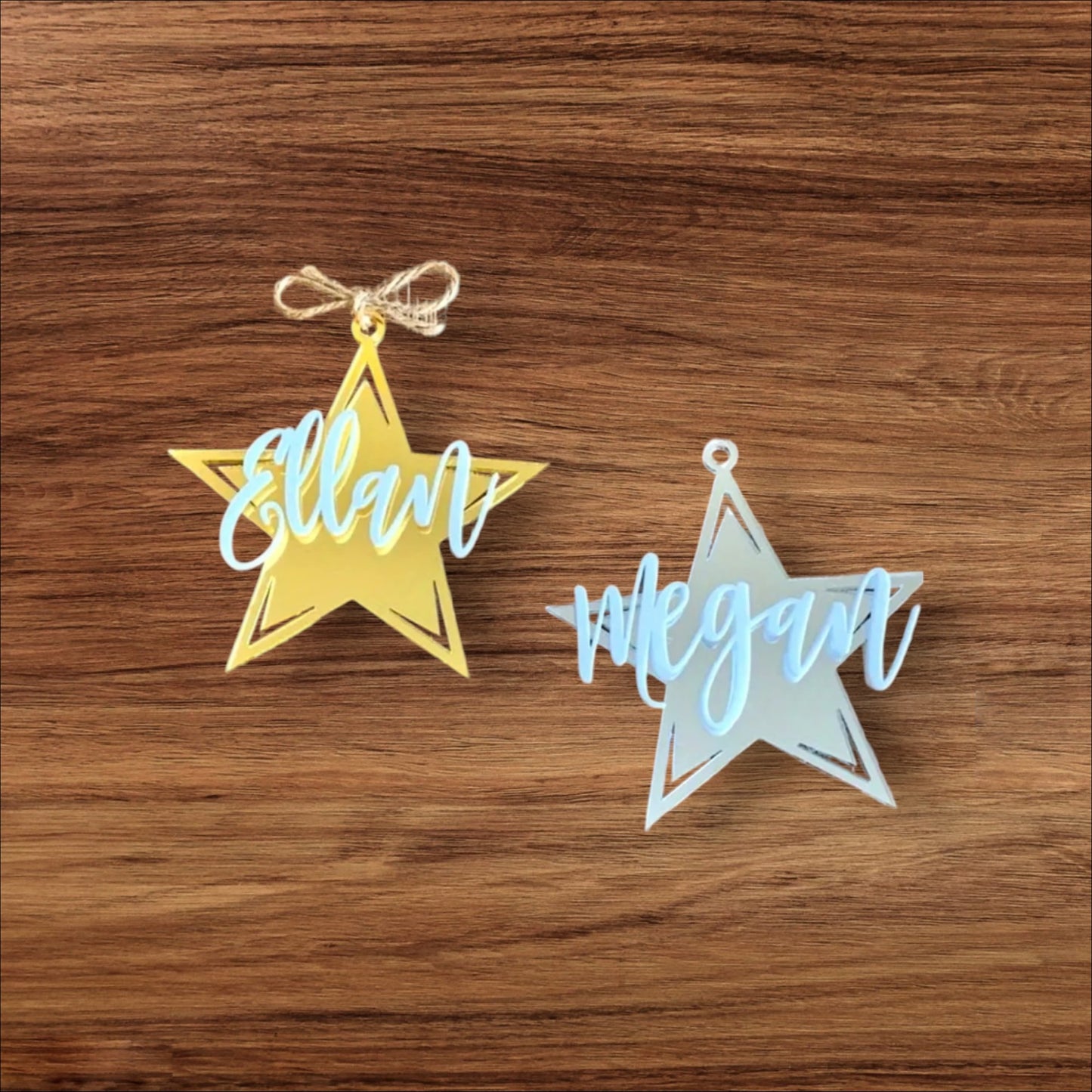 Laser Engraved Star Ornament