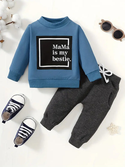 Kids "Mama Is My Bestie" Sweatshirt/Pants Set