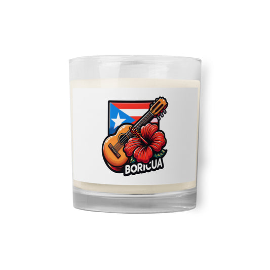 Glass jar soy wax candle - Boricua