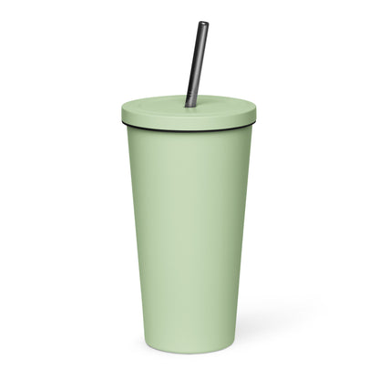 Insulated tumbler with a straw - ON MY MAMA!