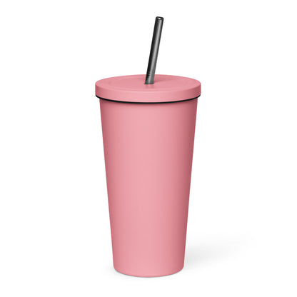 Insulated tumbler with a straw - ON MY MAMA!