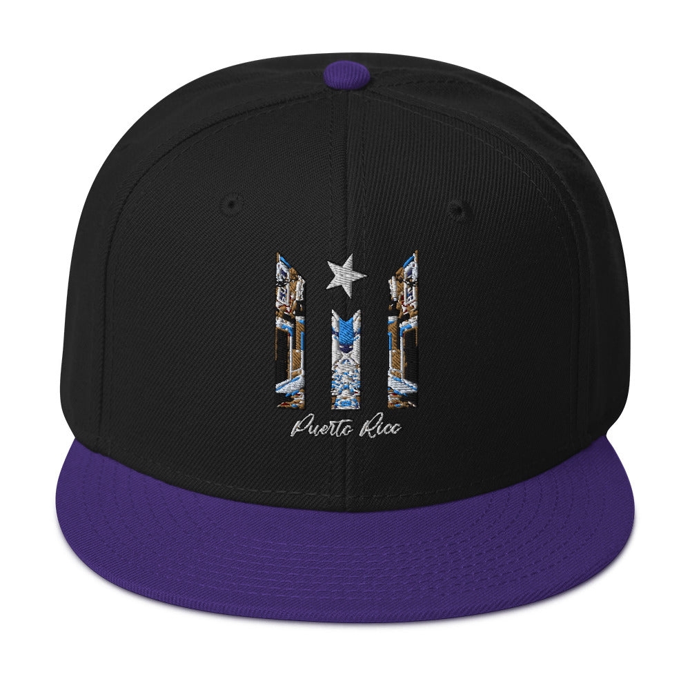 Snapback Hat - Embroidered - Puerto Rico