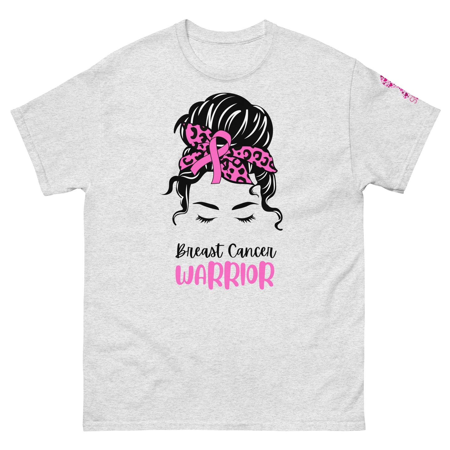 Unisex classic tee - Breast Cancer Warrior with Sleeve Design