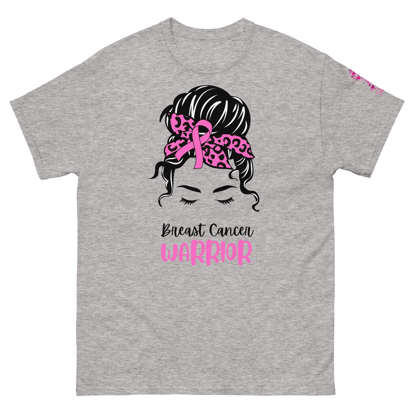 Unisex classic tee - Breast Cancer Warrior with Sleeve Design