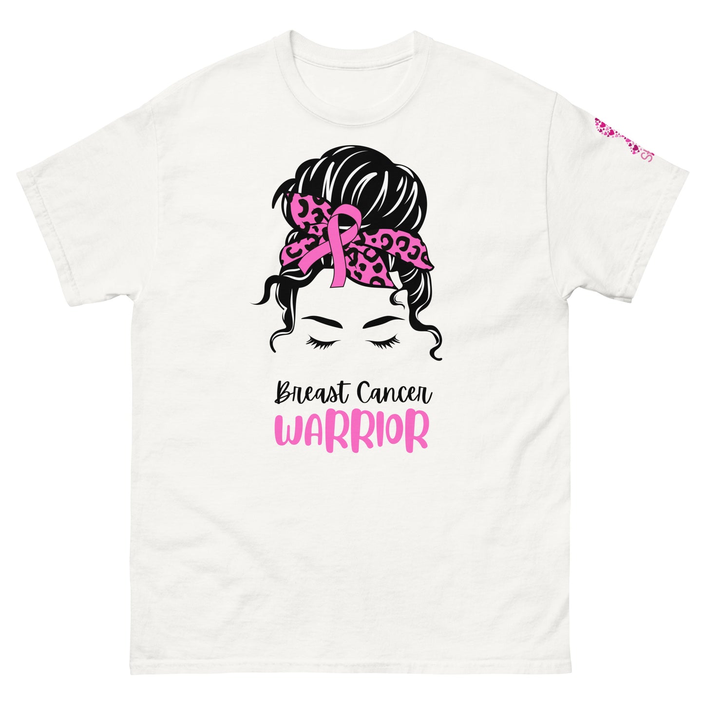 Unisex classic tee - Breast Cancer Warrior with Sleeve Design