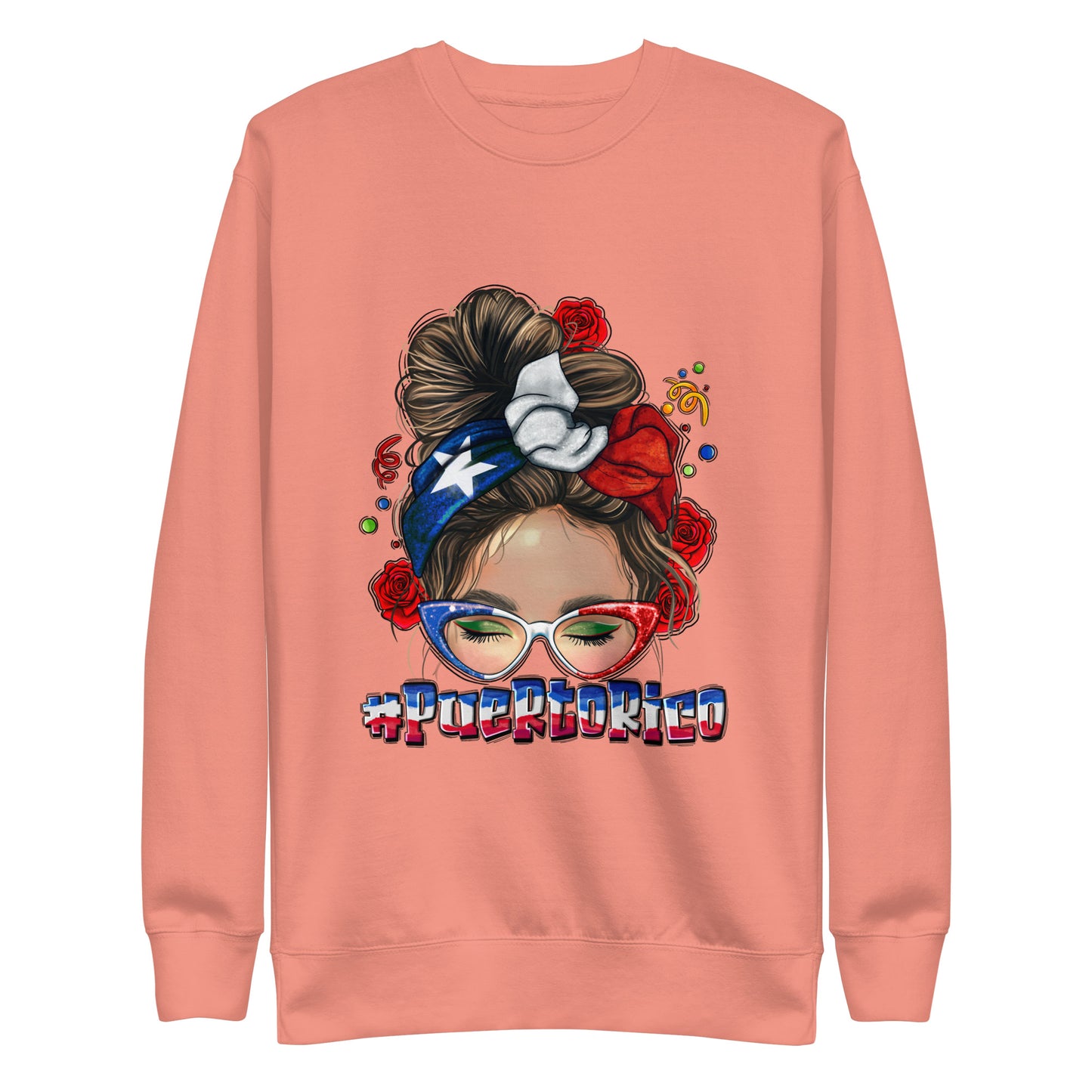 Unisex Premium Sweatshirt - #Puerto Rico Messy Bun