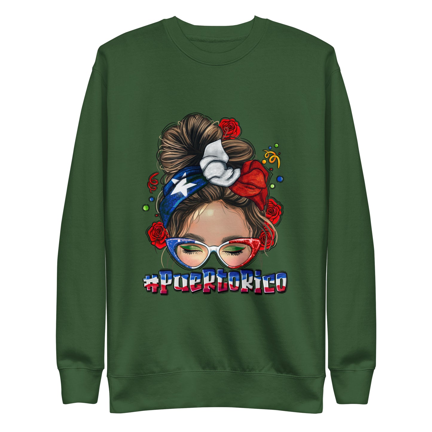 Unisex Premium Sweatshirt - #Puerto Rico Messy Bun