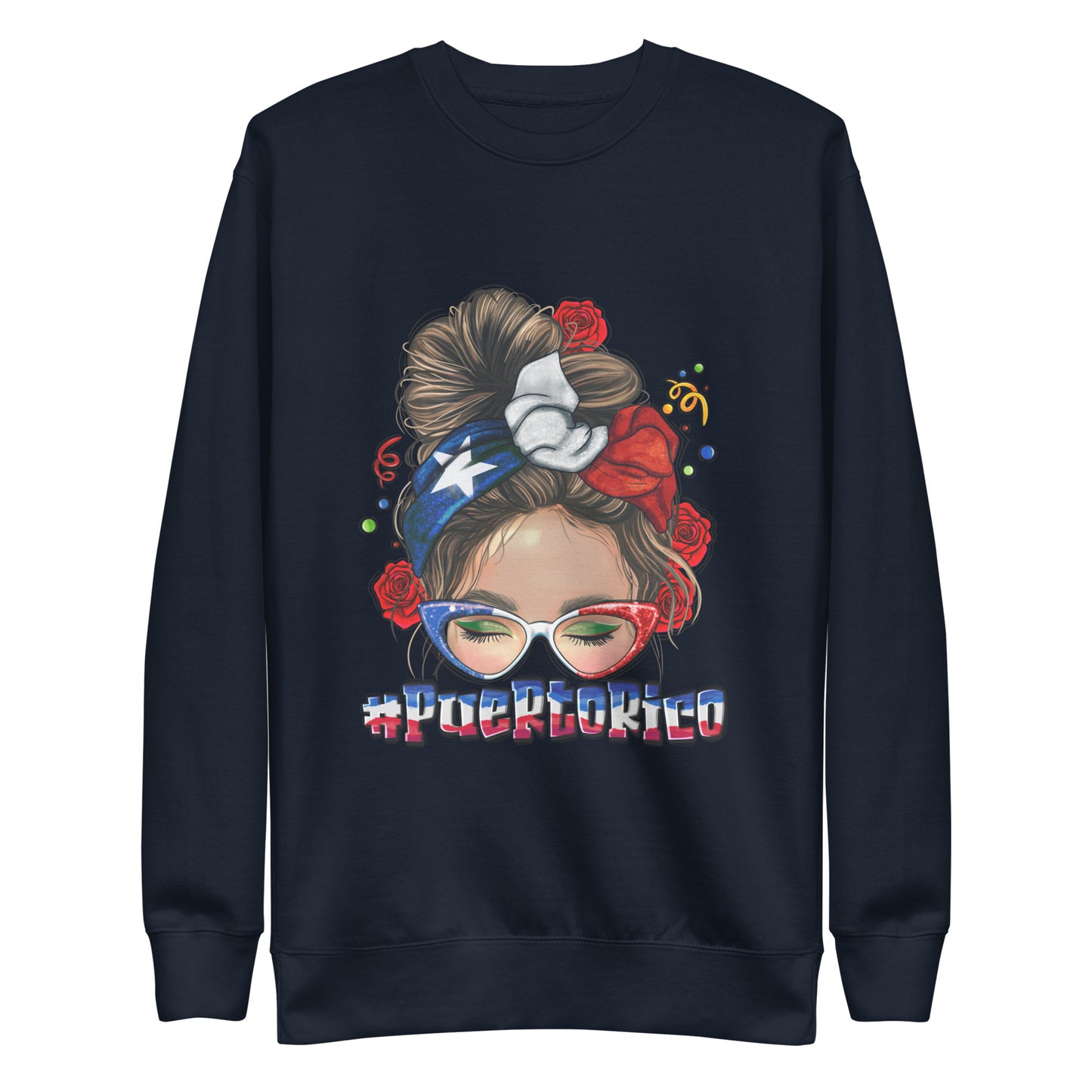 Unisex Premium Sweatshirt - #Puerto Rico Messy Bun