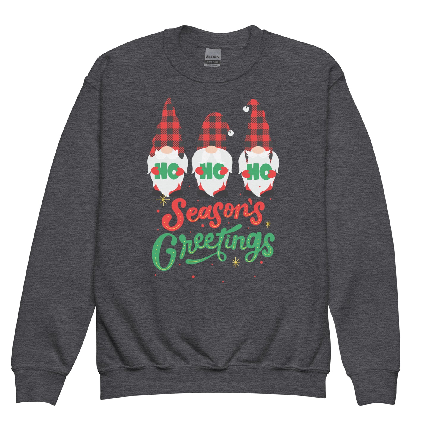 Youth crewneck sweatshirt - Gnome Seasons Greetings