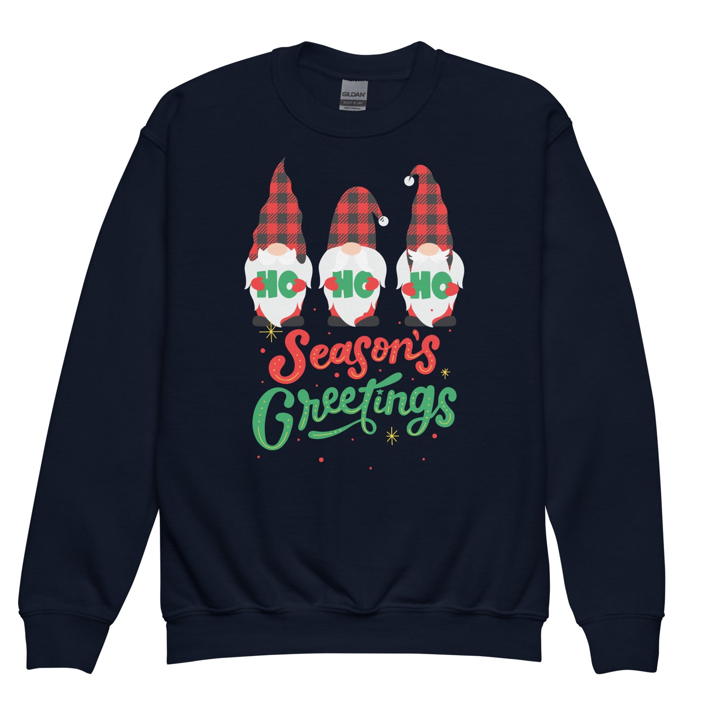 Youth crewneck sweatshirt - Gnome Seasons Greetings