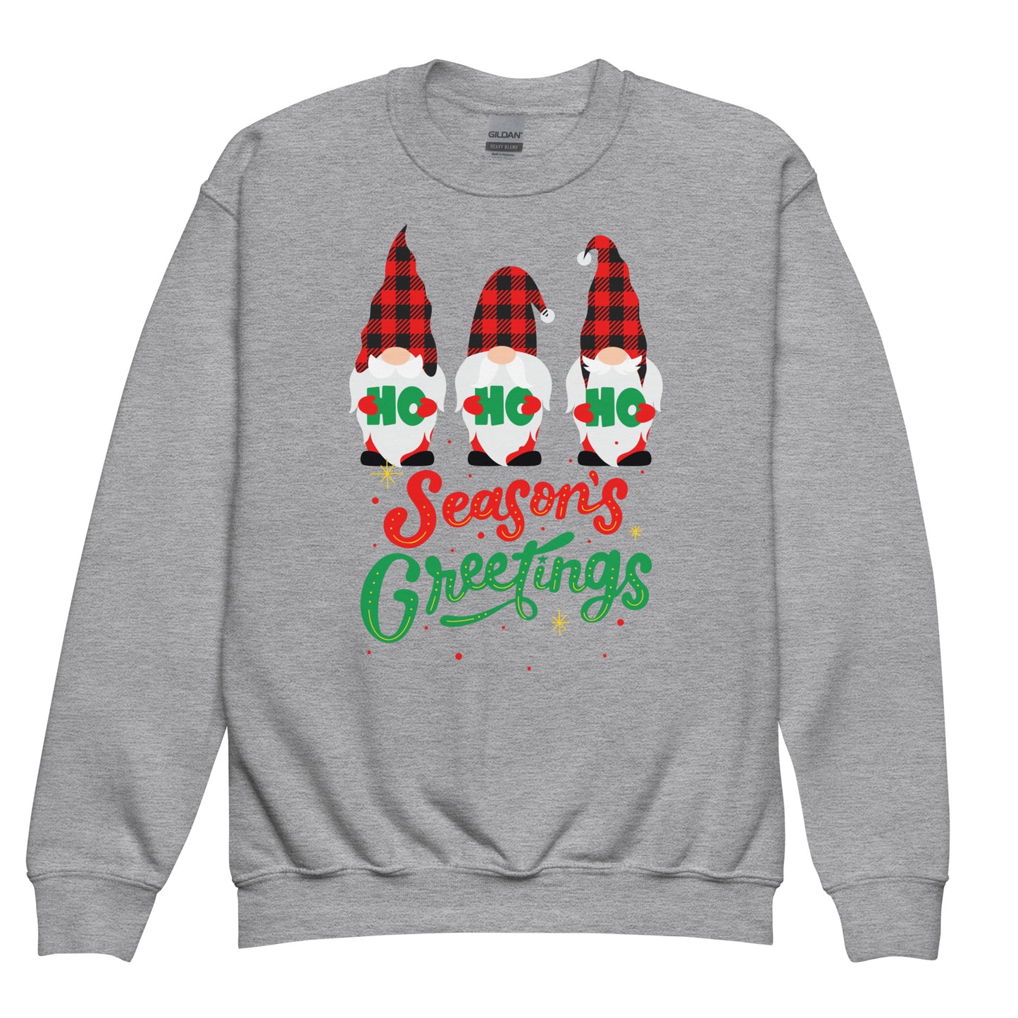 Youth crewneck sweatshirt - Gnome Seasons Greetings