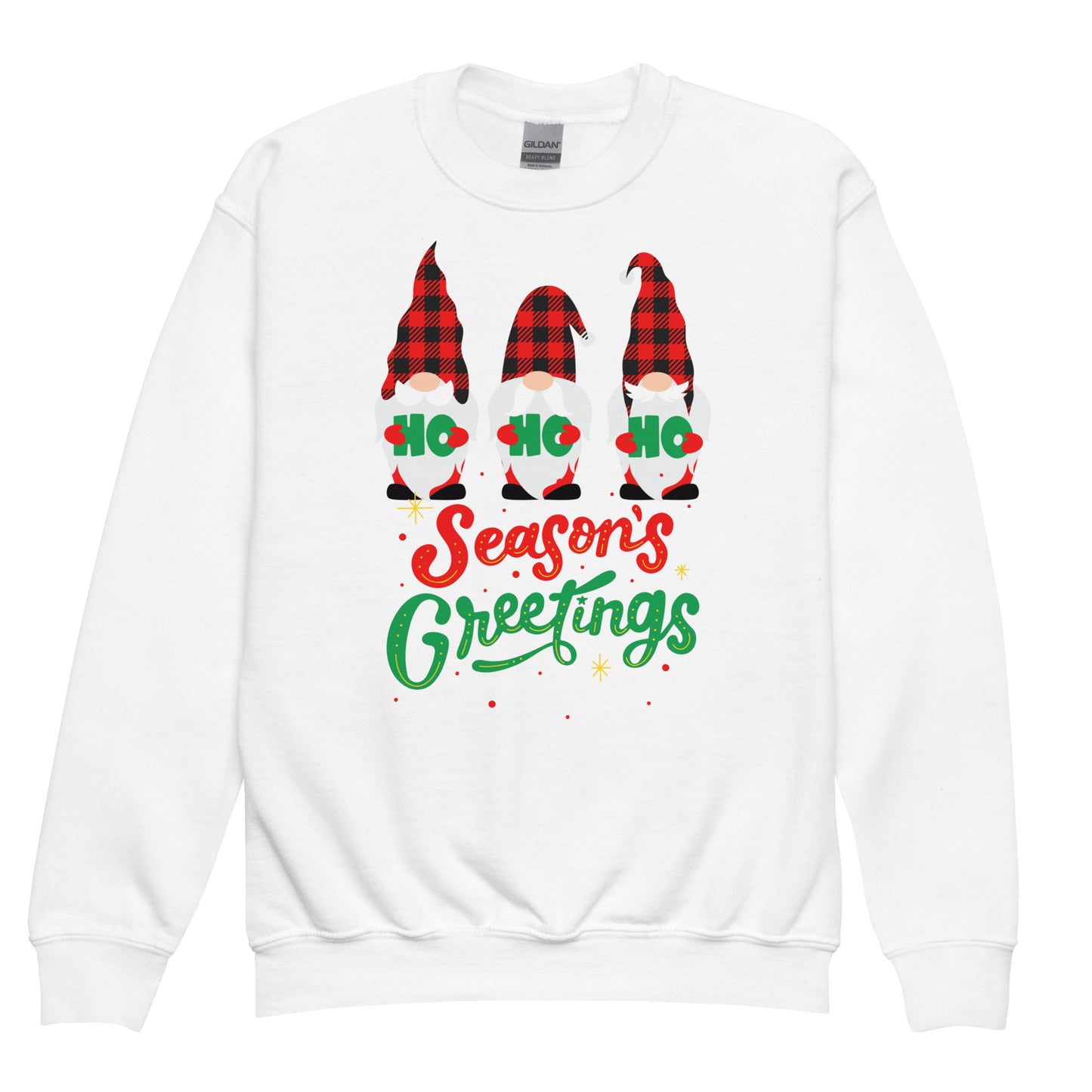 Youth crewneck sweatshirt - Gnome Seasons Greetings